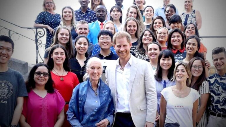 Prince Harry Meets Dr. Goodall and Roots & Shoots Change-Makers